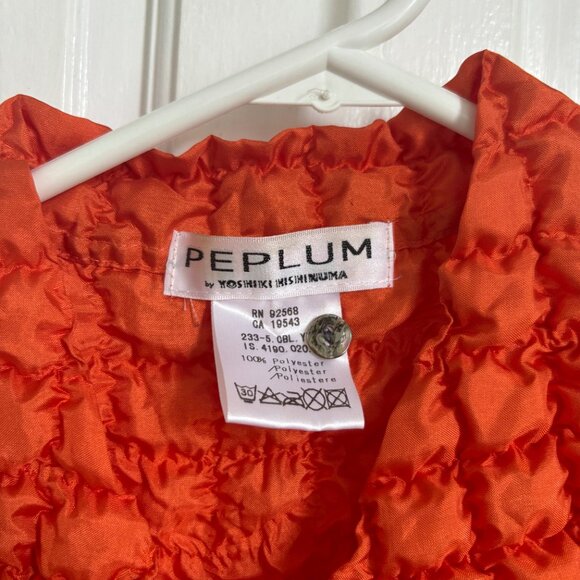 Yoshiki Hishinuma Peplum Top Shirt Button Up Down Collar Sleeveless Textured M - Picture 3 of 5